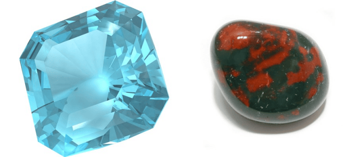 aquamarine and bloodstone