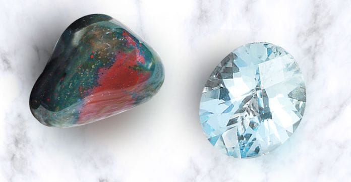 aquamarine and bloodstone