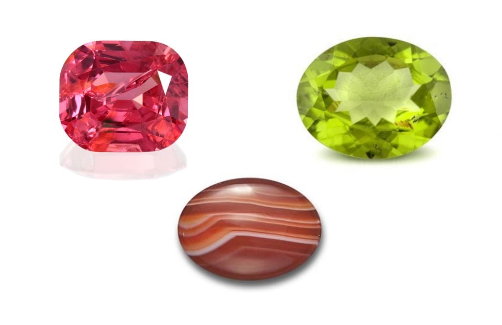 Peridot, Spinel, and Sardonyx